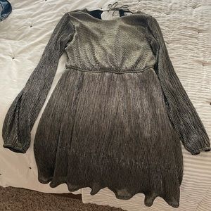 Women dress gold and black